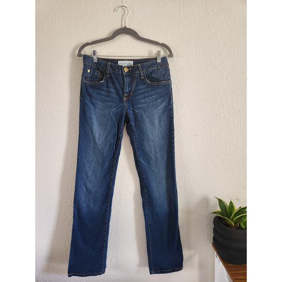 Y2k Phat Farms Silver Label Women's Dark Wash Low Rise Straight Leg Jeans-9w - Picture 1 of 4